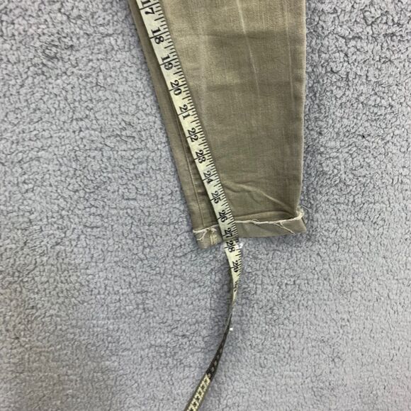 Madewell Skinny Jeans Womens 26 Green Stretch Pockets Zipper 9" High Rise Denim - Picture 14 of 15